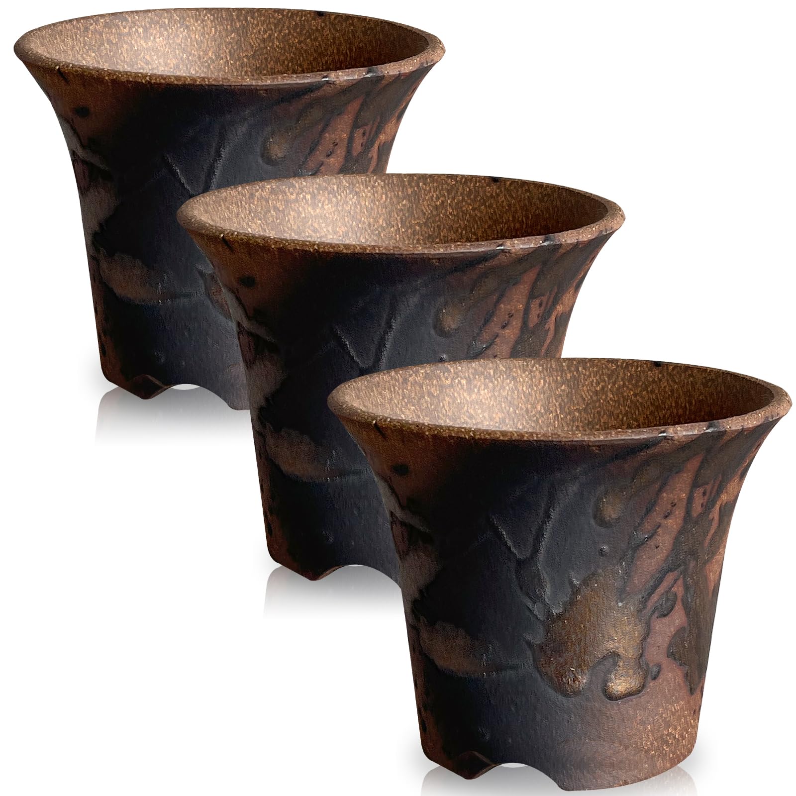 Amazon｜Kaiju Plant 萬古焼 3.5号 陶器鉢 ラッパ アガベ 多肉